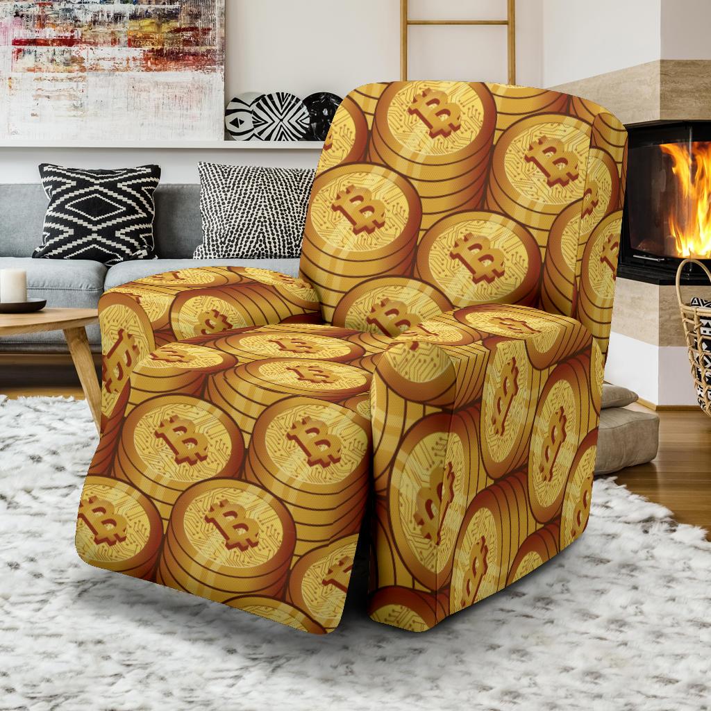 Bitcoin Cryptocurrency Pattern Print Recliner Cover-grizzshop