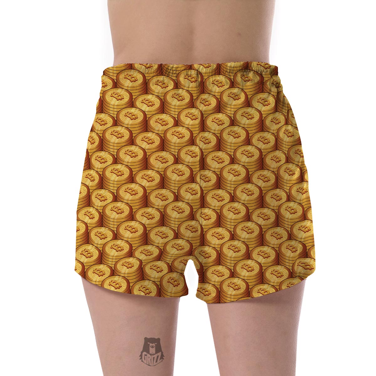 Bitcoin Cryptocurrency Pattern Print Women's Shorts-grizzshop