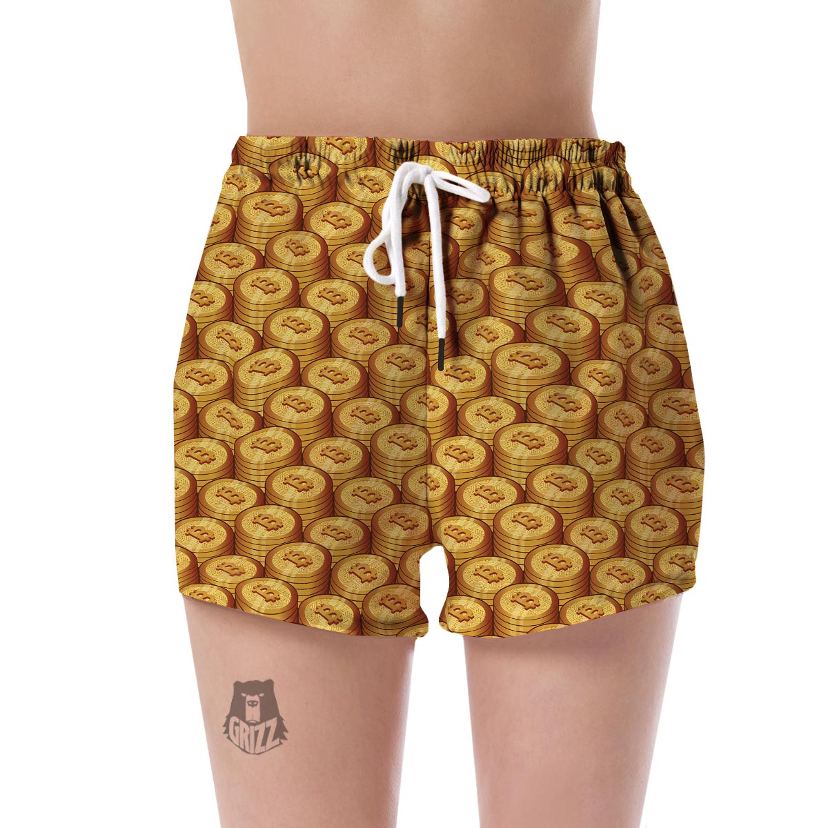 Bitcoin Cryptocurrency Pattern Print Women's Shorts-grizzshop