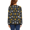 Bitcoin Cryptocurrency Print Pattern Women Crewneck Sweatshirt-grizzshop