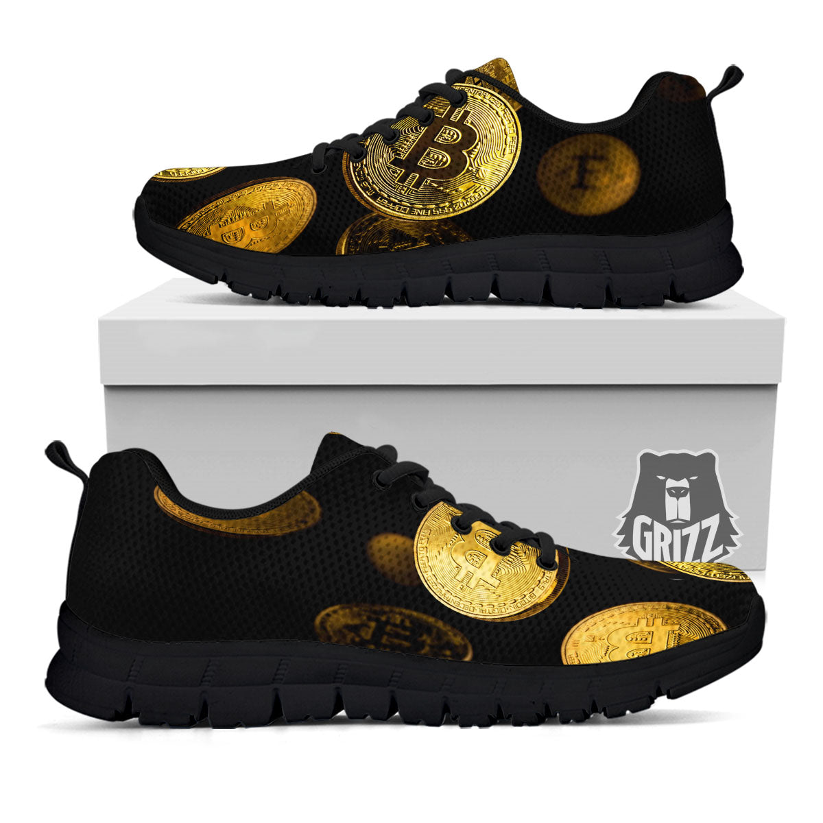 Bitcoin Falling Print Black Sneaker-grizzshop