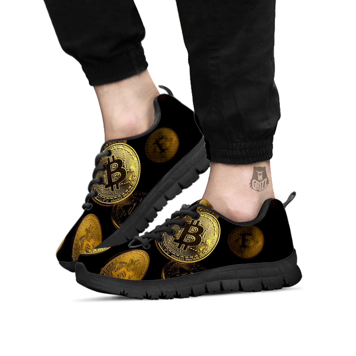 Bitcoin Falling Print Black Sneaker-grizzshop