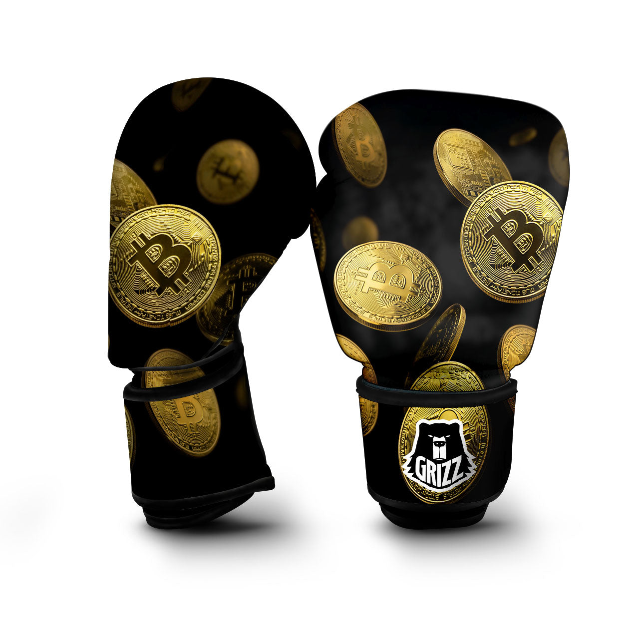 Bitcoin Falling Print Boxing Gloves-grizzshop