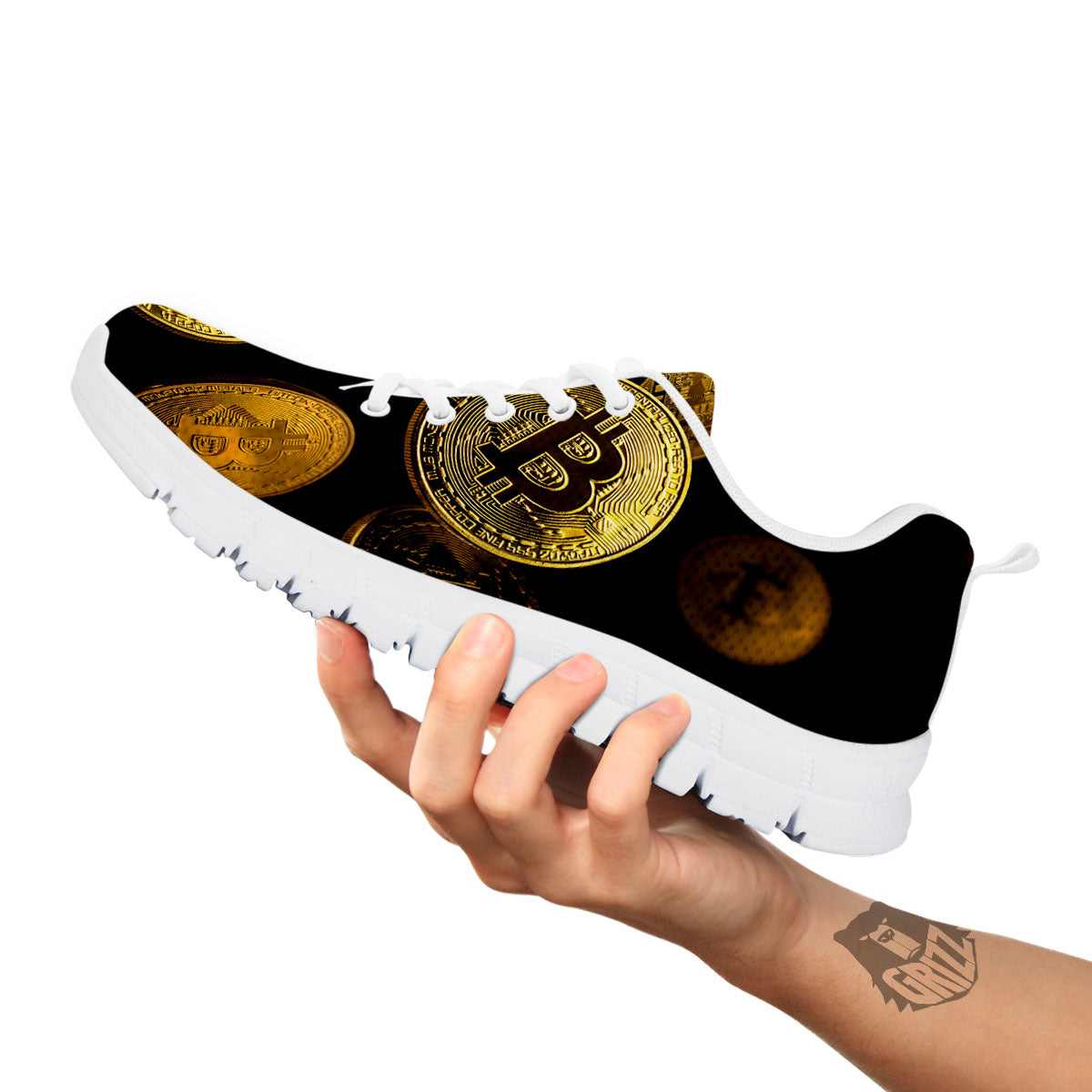 Bitcoin Falling Print White Sneaker-grizzshop