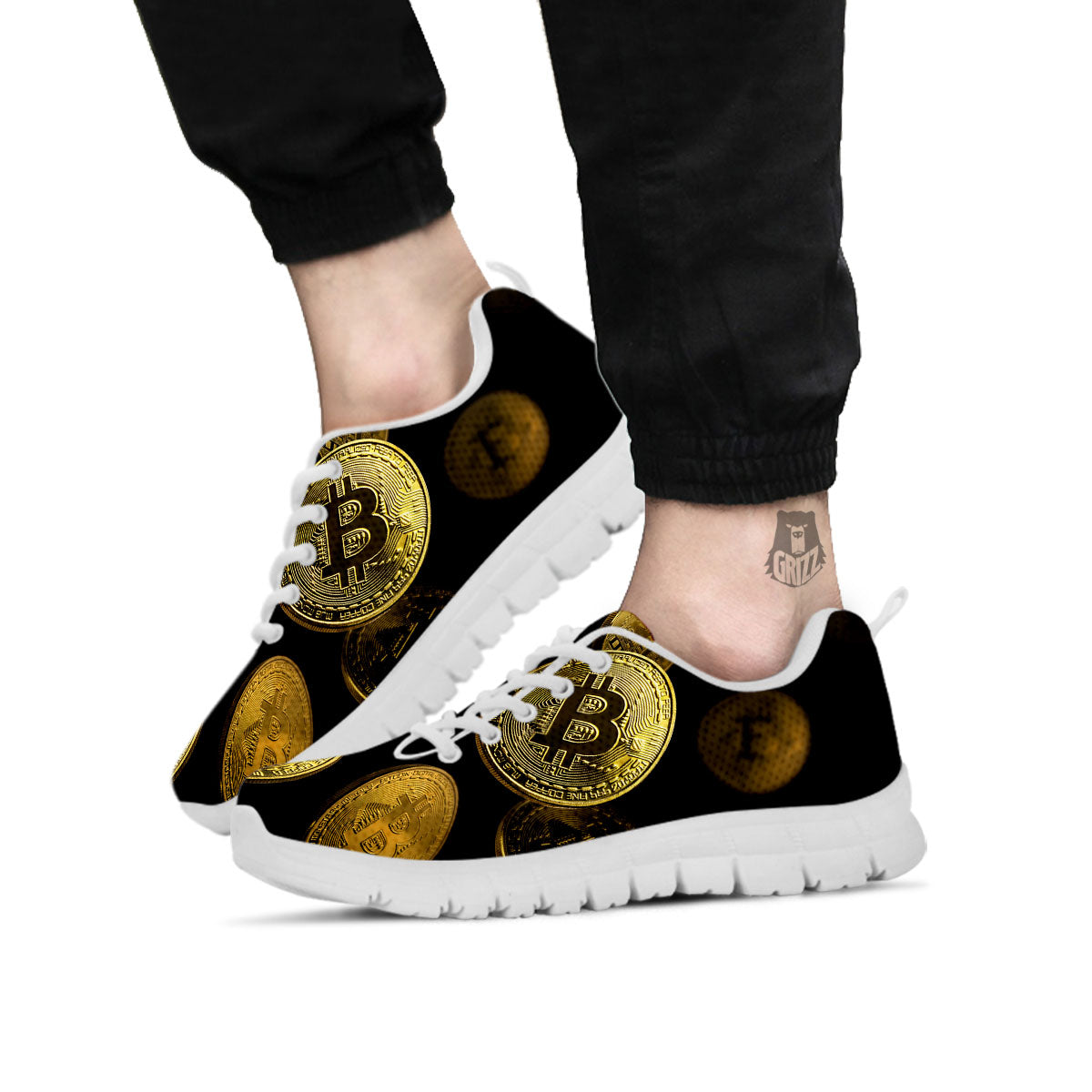 Bitcoin Falling Print White Sneaker-grizzshop