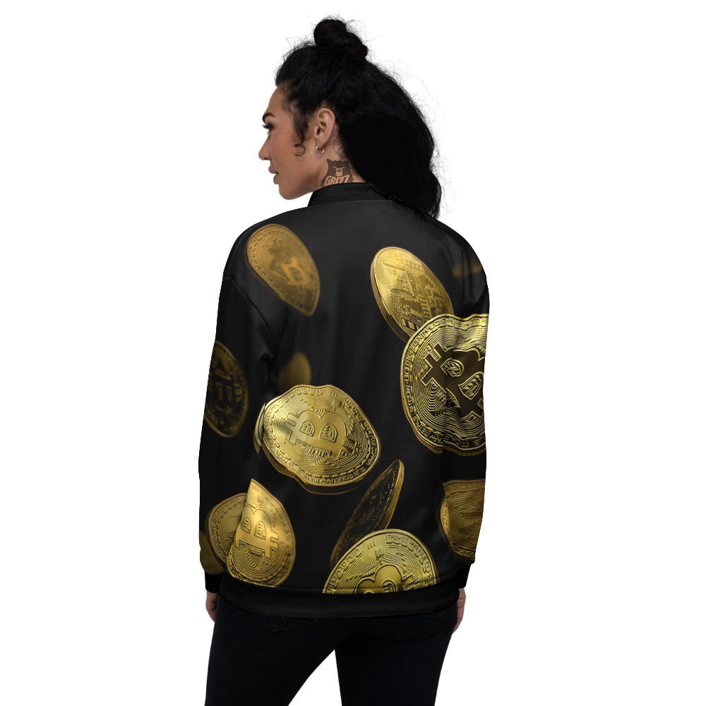 Bitcoin Falling Print Women's Bomber Jacket-grizzshop