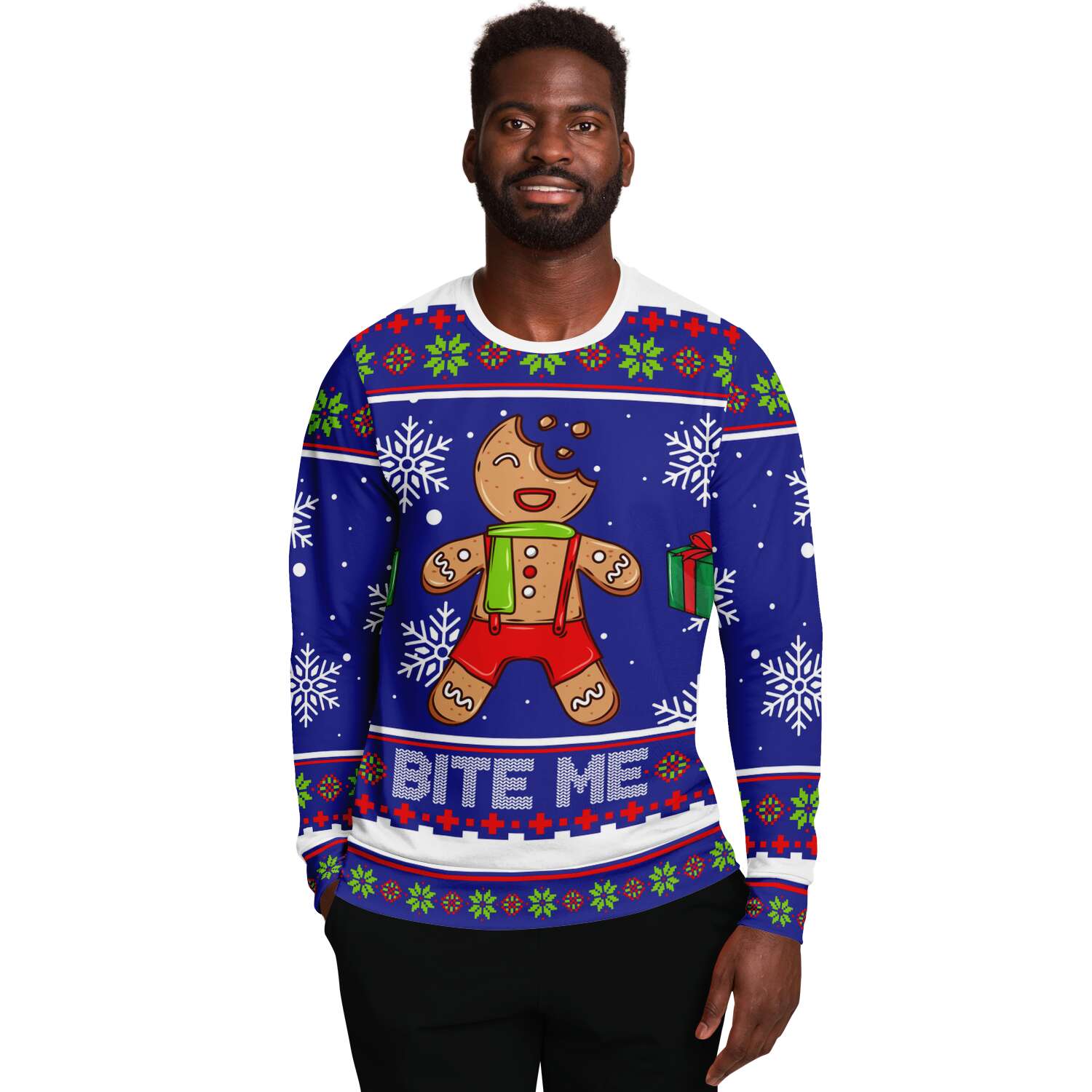 Bite me Gingerbread Ugly Christmas Sweater-grizzshop