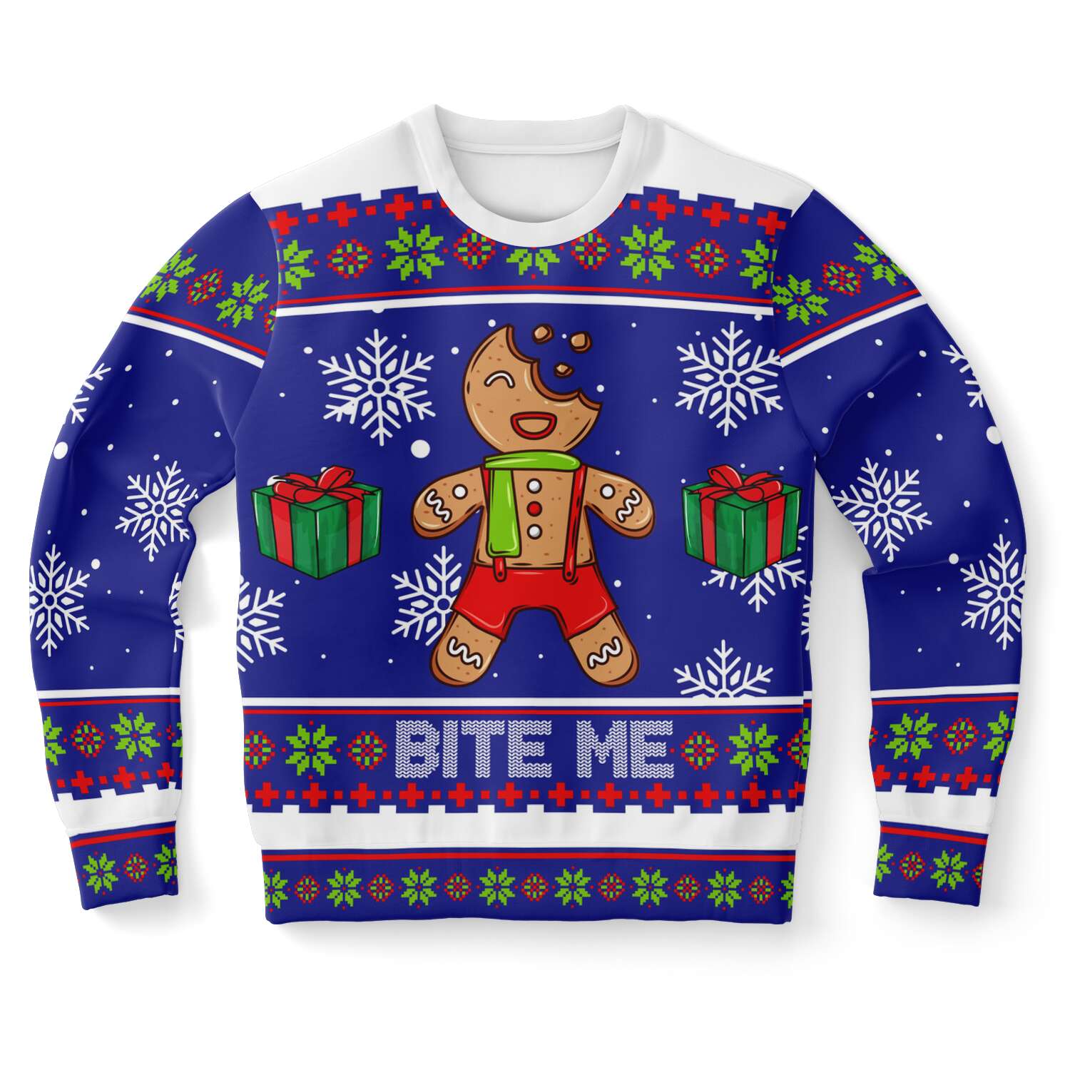 Bite me Gingerbread Ugly Christmas Sweater-grizzshop