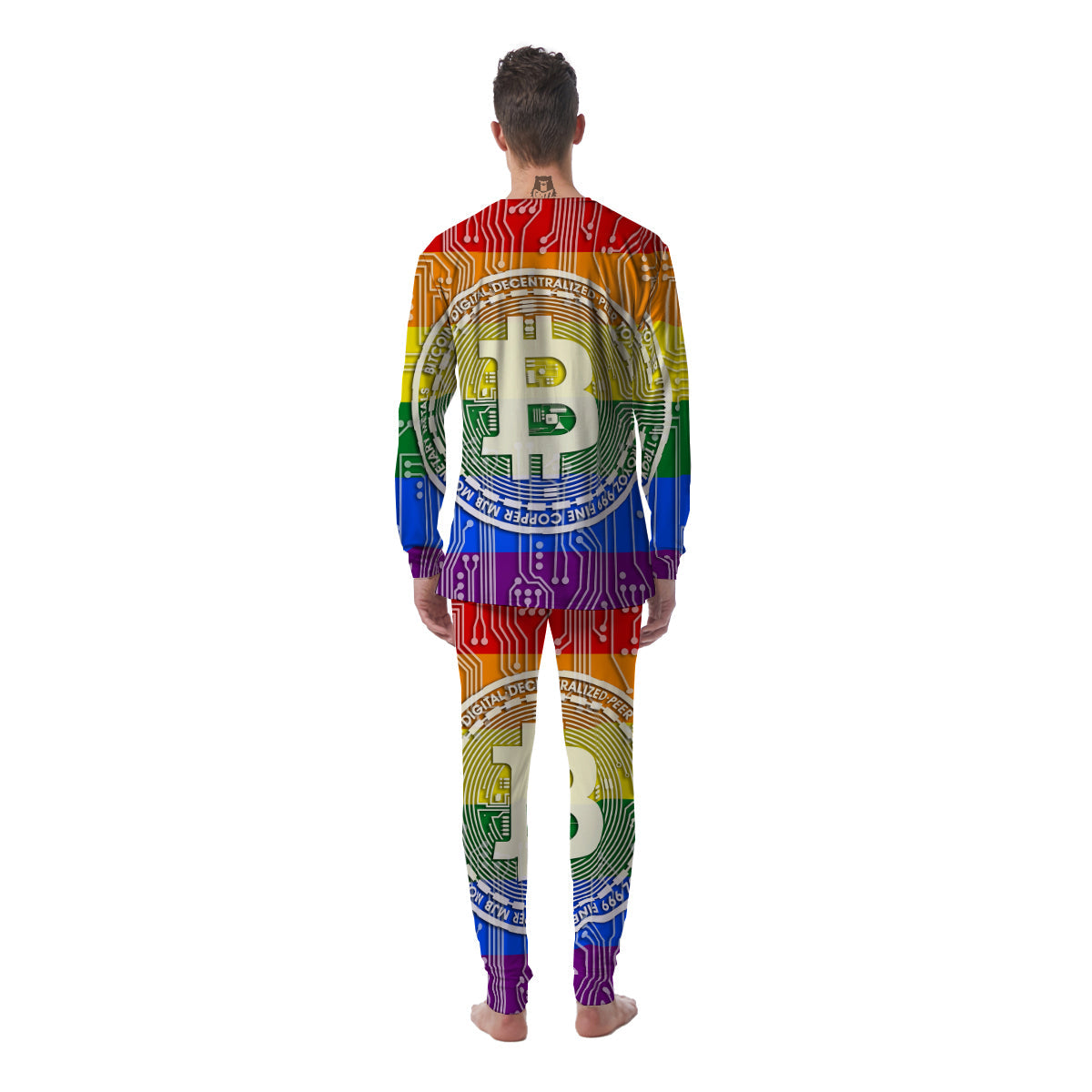 Bitocin LGBT Flag Print Men's Pajamas-grizzshop