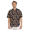 Black And Beige Drum Print Pattern Men's Short Sleeve Shirts-grizzshop