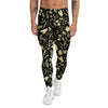 Black And Beige Macaroni Print Pattern Men's Leggings-grizzshop