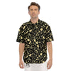 Black And Beige Macaroni Print Pattern Men's Short Sleeve Shirts-grizzshop