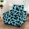 Black And Blue Cow Print Armchair Cover-grizzshop