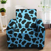 Black And Blue Cow Print Armchair Cover-grizzshop