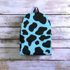 Black And Blue Cow Print Backpack-grizzshop