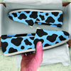 Black And Blue Cow Print Canvas Shoes-grizzshop