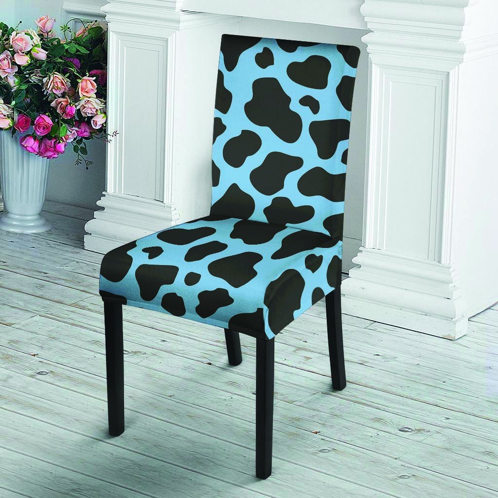 Black And Blue Cow Print Chair Cover-grizzshop