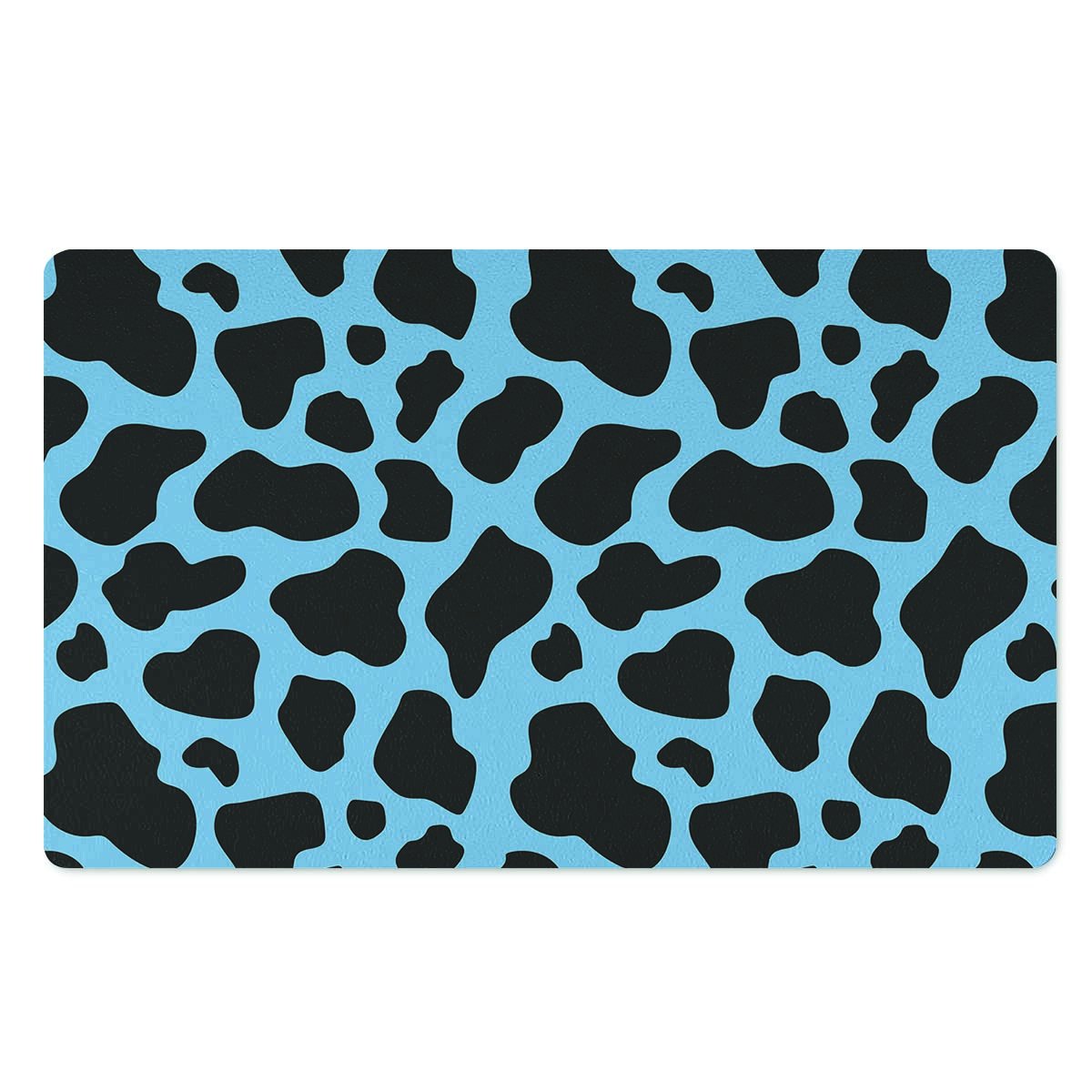 Black And Blue Cow Print Door Mat-grizzshop