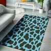 Black And Blue Cow Print Floor Mat-grizzshop