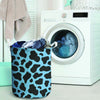 Black And Blue Cow Print Laundry Basket-grizzshop