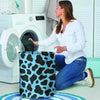 Black And Blue Cow Print Laundry Basket-grizzshop