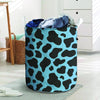 Black And Blue Cow Print Laundry Basket-grizzshop