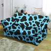 Black And Blue Cow Print Loveseat Cover-grizzshop