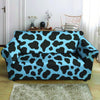 Black And Blue Cow Print Loveseat Cover-grizzshop