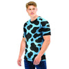 Black And Blue Cow Print Men T Shirt-grizzshop