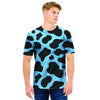Black And Blue Cow Print Men T Shirt-grizzshop
