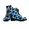 Black And Blue Cow Print Men's Boots-grizzshop