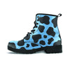 Black And Blue Cow Print Men's Boots-grizzshop