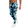 Black And Blue Cow Print Men's Leggings-grizzshop