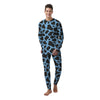 Black And Blue Cow Print Men's Pajamas-grizzshop