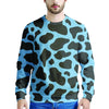 Black And Blue Cow Print Men's Sweatshirt-grizzshop