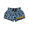 Black And Blue Cow Print Muay Thai Boxing Shorts-grizzshop