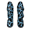 Black And Blue Cow Print Muay Thai Shin Guard-grizzshop