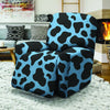 Black And Blue Cow Print Recliner Cover-grizzshop