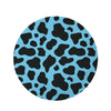 Black And Blue Cow Print Round Rug-grizzshop