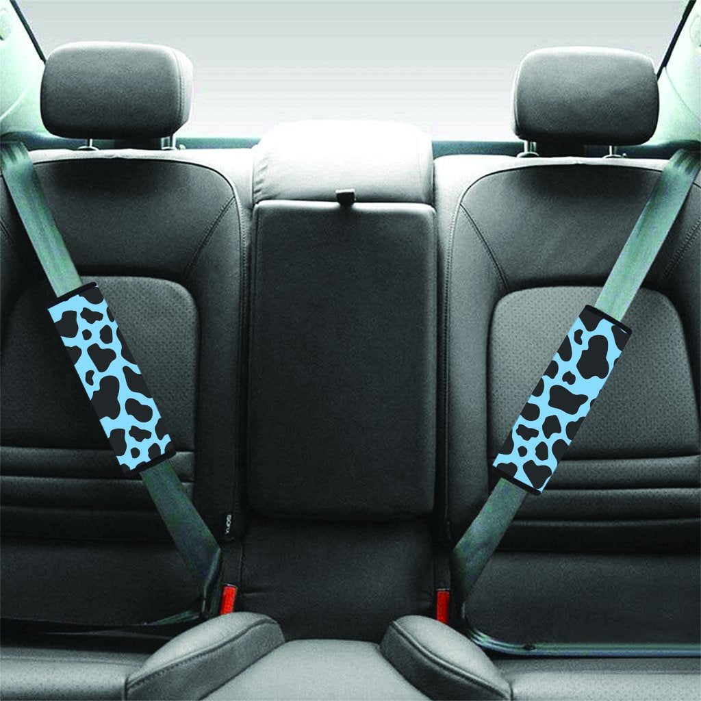 Black And Blue Cow Print Seat Belt Cover-grizzshop