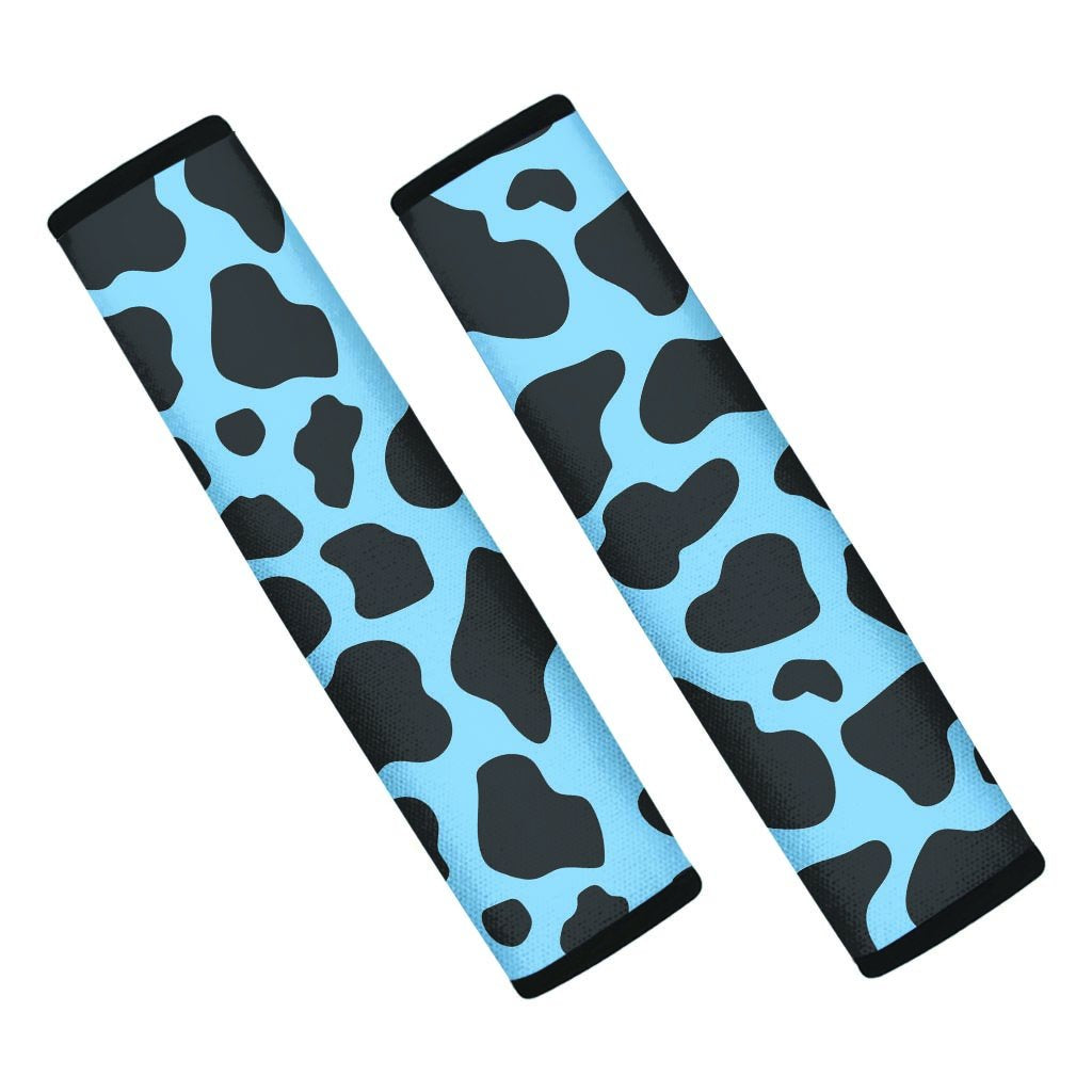 Black And Blue Cow Print Seat Belt Cover-grizzshop