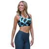 Black And Blue Cow Print Sports Bra-grizzshop