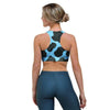 Black And Blue Cow Print Sports Bra-grizzshop