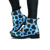 Black And Blue Cow Print Women's Boots-grizzshop