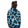 Black And Blue Cow Print Women's Hoodie-grizzshop