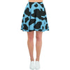 Black And Blue Cow Print Women's Skirt-grizzshop
