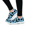 Black And Blue Cow Print Women's Sneakers-grizzshop