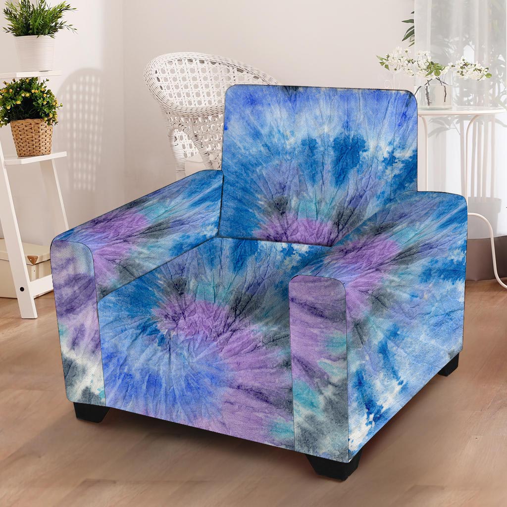 Black And Blue Tie Dye Armchair Cover-grizzshop