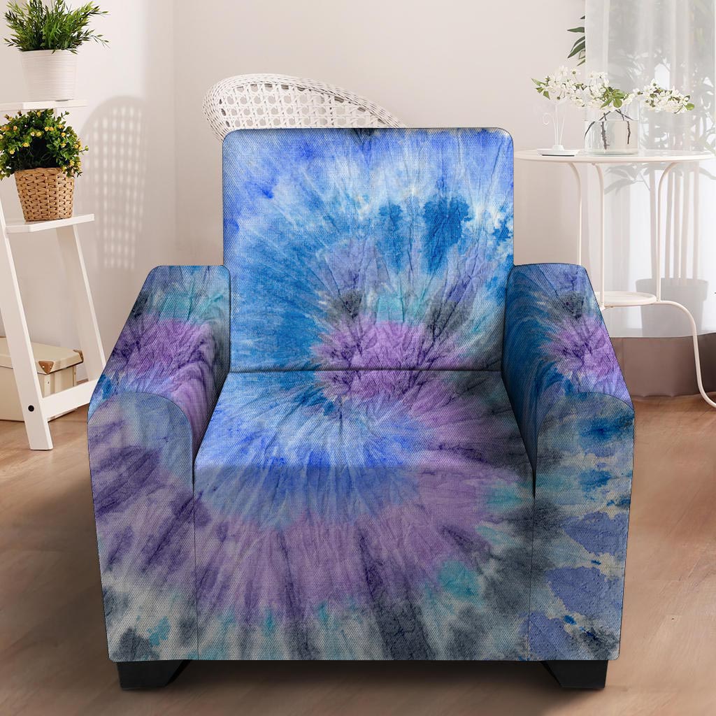 Black And Blue Tie Dye Armchair Cover-grizzshop