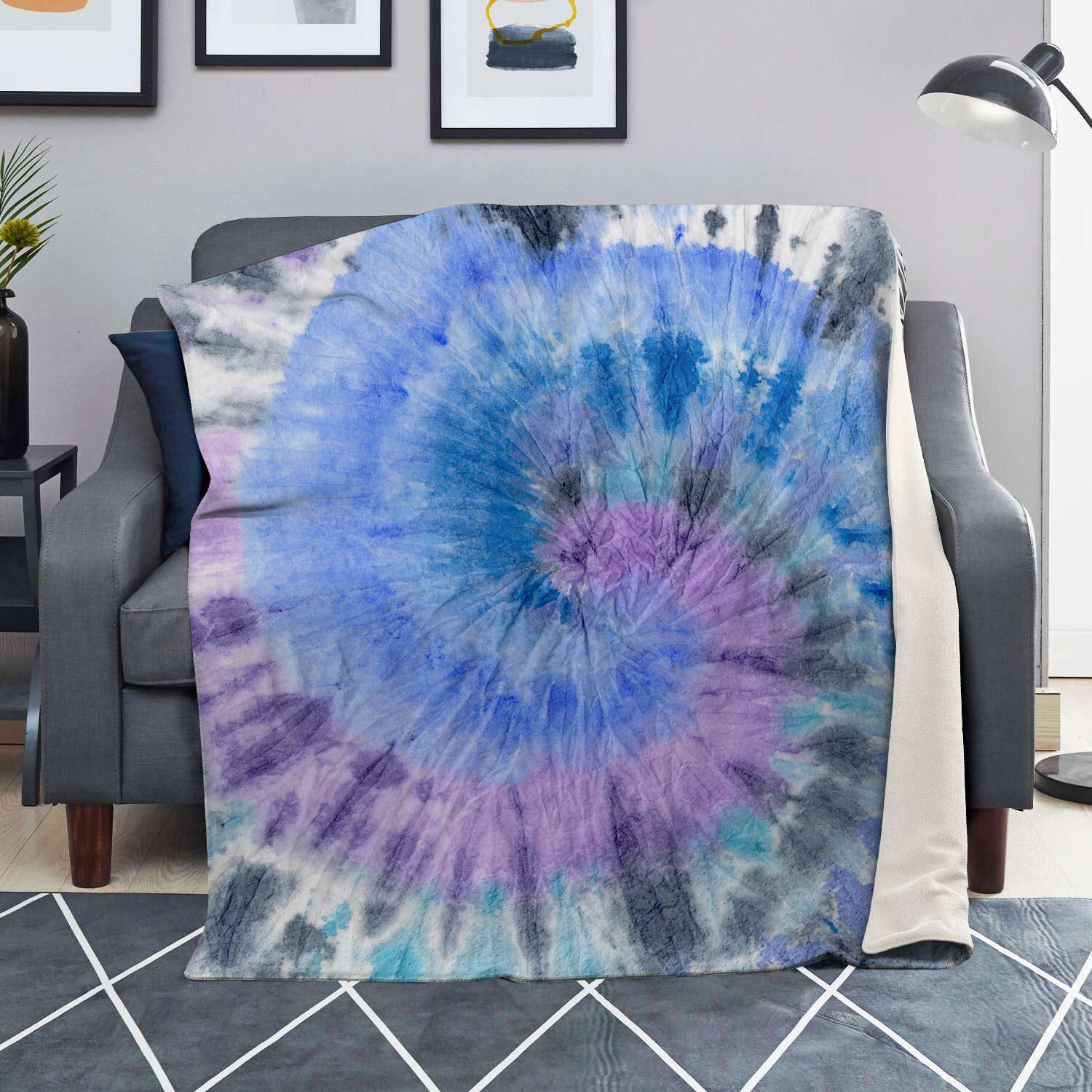 Black And Blue Tie Dye Blanket-grizzshop